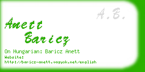 anett baricz business card